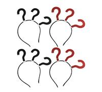 NULYLU 4pcs Creative Question Mark Headbands Hair Accessories Made of Fabric with Assorted Colors for Celebration Ceremony and Birthday Festival Parties