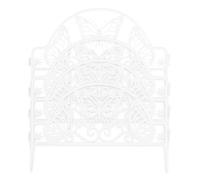 NULYLU 4pcs Decorative Garden Fence Garden Fencing Border for Patio and Sidewalks, White Picket Style Plastic Abs Material, Sturdy for Outdoor Use Easy to Use, Classic Elegant Simple