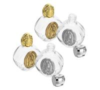 NULYLU 4pcs Decorative Holy Water Bottle Empty Glass Containers for Church Blessings Reusable Perfume Holders Chic Design for Religious Events and Parties