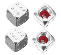 NULYLU 4pcs Dice Style Tire Valve Stem Caps Leak Car Accessories for Suvs and Bikes Resistant Protective Covers with Unique Modern Design Compatible with Multiple Vehicle Models