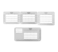 NULYLU 4pcs Envelope Addressing Guide Stencils Set with Ruler, Plastic Writing Practice Template for Hand-addressed Letters, Thank You Cards, Scrapbooking and Stationery Supplies