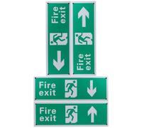 NULYLU 4pcs Fire Exit Signs Aluminum Alloy Hanging Emergency Safety Exit Indicator Sign and Visible Guidance Easy to Identify for Business and Public Areas