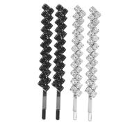 NULYLU 4pcs Hair Clips Hair Barrettes Rhinestone Alloy Elegant Sparkly Secure Grip Lightweight Comfort Bride Accessories for Romantic Occasions