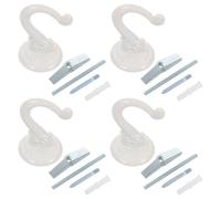 NULYLU 4pcs Heavy Duty Ceiling Plant Hook 60mm Zinc Alloy Metal Hanger with Deep Screw Threads for Indoor and Outdoor Use, Holds to 50kg, Space Saving and Universal Ceiling