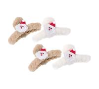 NULYLU 4pcs Large Furry Hair Claw Clips Cute Plush Hair Clips for Women Girls Christmas Fuzzy Non-slip Accessories