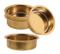 NULYLU 4pcs Middle East Stainless Steel Incense Burner Charcoal Holder Replacement Plates Gold 60x50x17mm Censer Parts for Home Fragrance and Antique Incense Holder Decor