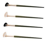 NULYLU 4pcs Nose Contour Brushes and Eye Shadow Blending Brushes Angled Small Concealer Makeup Tools Mixed Black and White Bristles for Precise Nose and Under-eye Highlighting