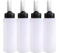 NULYLU 4pcs Plastic Squeeze Bottles Hairdressing Bottle 7.47x1.73x1.73in Easy to Clean Easy to Squeeze for Tattoo Artists and Women DIY Hair Coloring at Home