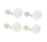 NULYLU 4pcs Plush Nail Art Manicure Hair Ball Accents Chic Design for Unique Diy Nail Decorations at Festivals Weddings and Parties