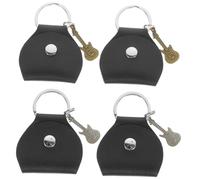 NULYLU 4pcs Portable Guitar Pick Holder Pendant Keychain Leather Storage Case for Guitar Picks for Music Lovers Backpack Purse Decor Antique