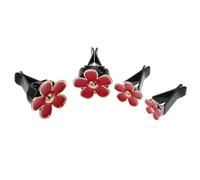 NULYLU 4pcs Red Daisy Alloy Car Air Vent Clips Flower Air Freshener Decorations Car Interior Aroma Clips for Vent Outlet, Cute Auto Scent Ornament Set in Red