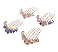 NULYLU 4pcs Rhinestone Hair Insert Combs for Women Hair Accessories Alloy Side Combs Delicate Elegant Style, Easy to Carry and Long Serving Life, for Cosplay and Appointment