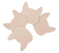 NULYLU 4pcs Small Cat Head Shaped Wooden Slices for DIY Wood Cutouts and Craft Needs, Beige Anti-wear Wood Material, No Burr, Can Be Painted for Creative Wall Decoration