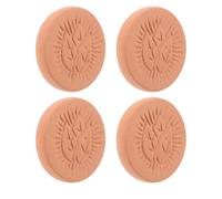 NULYLU 4pcs Terracotta Bread Warmer Stoneware Set for Bagels and Tortillas, Round Bread Basket Warmer to Maintain Optimal Serving Temperature and Prolong Freshness for Kitchen Use