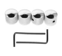 NULYLU 4pcs Top Hat Bass Guitar Knobs with Wrench Metal Volume Tone Control Replacement for Electric Guitar Durable Shaft Potentiometer Accessories for Musicians