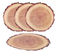 NULYLU 4pcs Tree Stump Coasters Set Heat-resistant Waterproof round Cup Pads for Drinks Kitchen Dining Table Mats