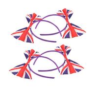 NULYLU 4pcs Uk Flag Bow Hairbands for Women Country Flag Headpieces for Lightweight and Comfortable Head Accessories for Sports Events Cosplay Parties and Performances