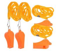 NULYLU 4pcs Whistle Referee Whistles Survival Outdoor Plastic Lightweight Lanyard for Sports Daily Use