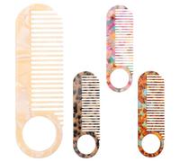NULYLU 4pcs Wide Tooth Hair Comb Set for Women and Men, Portable Anti-static Acetic Acid Combs round Teeth, Matte Finish and Chic Patterns, for Sports and Commute