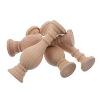 NULYLU 4pcs Wooden Spindles Wood Balusters Decorative 3.89x1.10x1.10 Inch Wood Polished Finish Unfinished Traditional Roman Pillar Inspiration for Cabinet Post Repair
