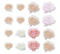 NULYLU 50pcs DIY Nail Charms Flatback Nail Ornaments Beautiful Dried Rose Flowers Practical and Easy to Decorate Plastic Accessories for Manicure and Manicure Salon Use