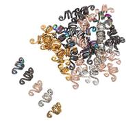 NULYLU 50pcs Dreadlock Hair Accessories Set Metal Spiral Hair Beads and Braid for Braids and Afro Styling Mixed Gold Silver Rose Gold Black and Suitable for Women