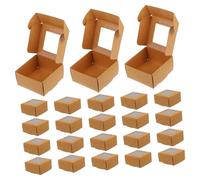 NULYLU 50pcs Elegant Kraft Paper Soap Boxes Window Paper Boxes for Homemade Soap Craft Party Favor