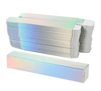 NULYLU 50pcs Paper Lipstick Wrapping Boxes with Aluminum Foil Coating, Lip Gloss Packaging Cases for Cosmetic Storage, DIY Empty Lipstick Paper Containers for Beauty Products