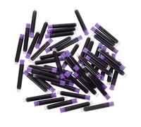 NULYLU 50pcs Purple Erasable Ink Refills for Students’ Fountain Pens, Universal Ink Absorption Device Compatible with Fountain Pen Cartridges, Disposable Writing Stationery