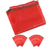 NULYLU 50pcs Red Polypropylene Net Bags Large Capacity Tear Resistance Convenient to Use Onion Storage Bags for Fruit and Nut Storage