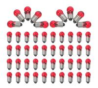 NULYLU 50pcs Screw Mini Bulbs - Student Experiment Lighting DIY Accessories for Flashlights Home Physic Experiments Circuit Electrical Test Accessories (Red)