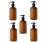 NULYLU 5pcs 500ml Leak-proof Plastic Pump Bottles with Good Sealing, Portable Travel Cosmetic Dispensing Bottles for Shampoo, Lotion, and Emulsion Storage