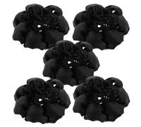 NULYLU 5pcs Black Elastic Hairnet for Ballet Buns and Flight Attendants, Fabric Hair Net Wrap Prevents Hair from Becoming Loose, Suitable for Hairstyles and Occasions