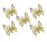 NULYLU 5pcs Butterfly Hair Clip Bill Clips Iron Metal Hairpins with Beautiful Bright Luster and Easy to Match Design for Women Dating and Appointments