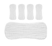 NULYLU 5pcs Cotton Diaper Liners for Newborns, Reusable White Cloth Diapers Leak Prevention and Breathable Material, for Travel and Outings