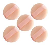 NULYLU 5pcs Creative Beige Flocking Powder Applicators Mini Makeup Sponges for Makeup Application and Avoid Waste of Cosmetics for Face Use