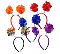 NULYLU 5pcs Cute Boppers Hair Bands Party Headbands Pom Pom Headband for Adults Fun Hair Accessories for Birthday and Carnival Events