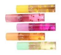 NULYLU 5pcs Fruit-flavored Colorless Lip Gloss Moisturizing Portable Lip Balm Hydrating Gloss for Women and Girls Random Color
