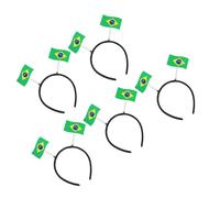 NULYLU 5pcs Green Elastic Sports Headbands with World Flags Design, Lightweight Felt and Pp Material Hairbands for Fans, Team Spirit Supplies for Soccer Party and Outdoor Events