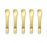 NULYLU 5pcs Makeup Cream Spoons Facial Skin Dig Scoops Compact Practical Golden Zinc Alloy Cosmetic Applicators for Daily Beauty Routine