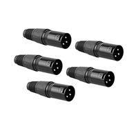 NULYLU 5pcs Male Xlr Connector for Microphone Durable Three- Plug for Diy Cables Compatible Amplifiers Mixers and Sound Equipment