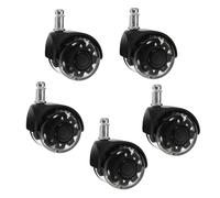 NULYLU 5pcs Office Chair Wheels Replacement Caster Set Black Swivel Desk Chair Casters without Brake Suitable for Office Use