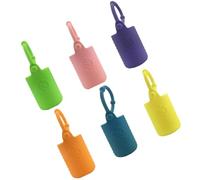 NULYLU 6 Pcs Roller Bottle Cover Silicone Protective Cover 15ml Easy to Carry Bendable Buckle Band Strap Loop Around Purse Strap Essential Oil Bottles Case