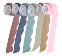 NULYLU 6 Rolls Border Trim Bulletin Board Borders Scalloped Paper Beautiful Boho Style for Decorating Classrooms and Chalkboards Suitable for Teachers and Students in School Random Color