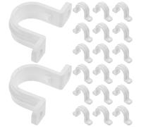 NULYLU 60pcs White Plastic U Clip Support Clamp for 20mm Hose and Rubber Hoses with Firm Holding and High Mechanical Strength Suitable for Drainage and Other Industries