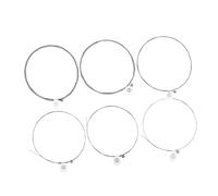 NULYLU 6pcs Acoustic Guitar Strings Set, Anti-rust Nickel Steel Replacement Strings with High Carbon Steel Core, Silver, for Guitar Players Practice