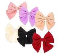 NULYLU 6pcs Cute Hair Bows Clips for Women Girls Chiffon Bow Hair Accessories for Parties Birthdays and Everyday Style Candy Colors Sturdy Hold Unique