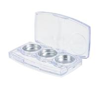 NULYLU 6pcs DIY Empty Eyeshadow Box Multi-Grid Storage Container 3-Grid Plastic and Aluminum Box Compact Size Lightweight Portable for Display and Take It with You Everywhere for Ladies