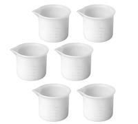 NULYLU 6pcs Epoxy Resin Mixing Cups Silicone Measuring Holders 50ml White with Spout Mouth Design Easy to Use for Large Resin Handicrafts and Paint Mixing