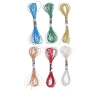 NULYLU 6pcs Metallic Embroidery Thread Polyester Glitter Gold Thread for Hand Sewing Cross Stitch Floss Embroidery Supplies for Quilting Projects